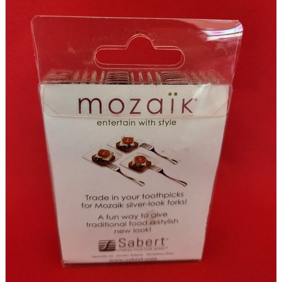 Mozaik 48 Appetizer Forks Heavy Weight Plastic - Picture 4 of 8